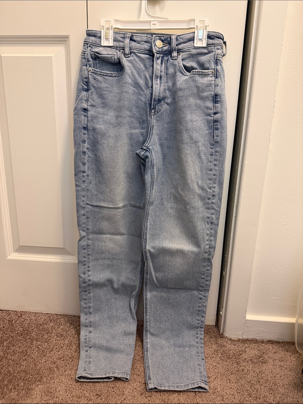 American Eagle Outfitters High-Rise Light Blue Straight Leg Jeans